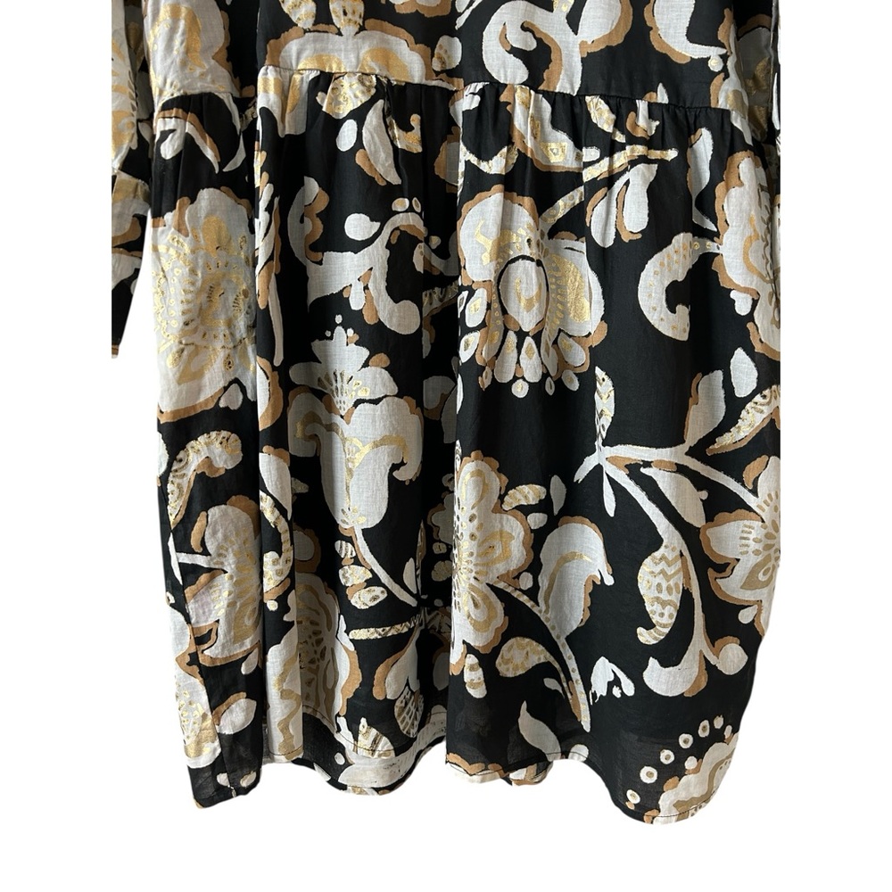 JUDE CONNALLY Faith Cotton Voile  Dress Grand Floral Black Gold XL NWT $198 - Picture 7 of 14